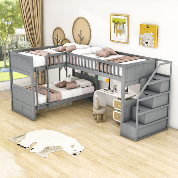 Harriet Bee Edouardos Twin Over Twin Triple / Quad Bunk Bed by Harriet